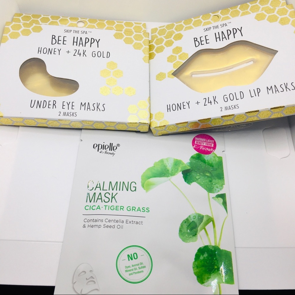 NWT Eye Mask lip mask 24K Gold with honey!